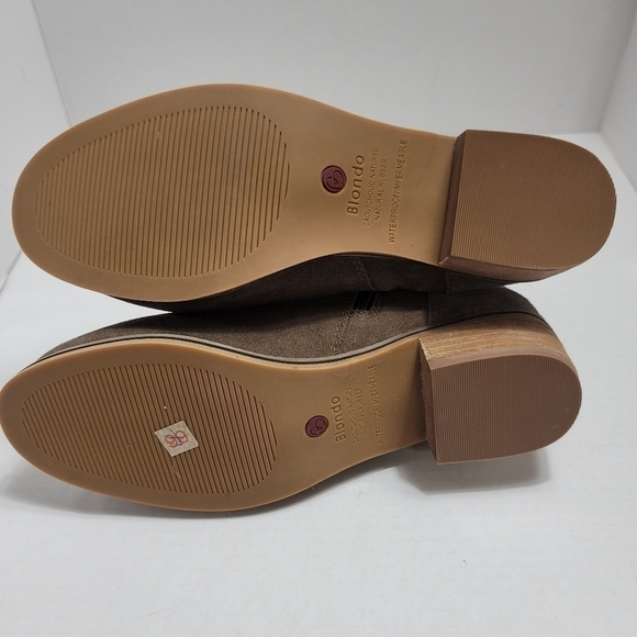 Blondo Waterproof Suede Tan Buckle Zip Booties 9.5 EUC - Picture 6 of 10
